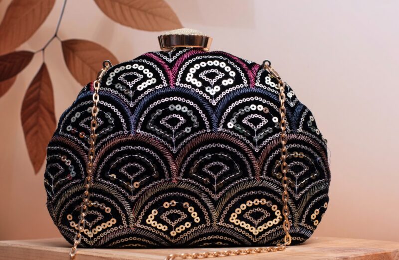 Designer black sequenced bag/clutch for woman/gifts for woman & girls