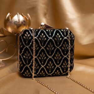 Beautiful black party ladies clutch/ handbag