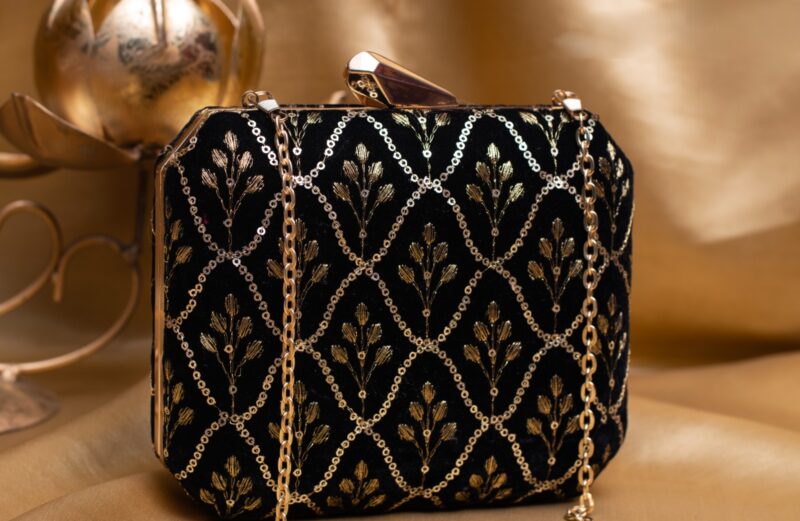 Beautiful black party ladies clutch/ handbag