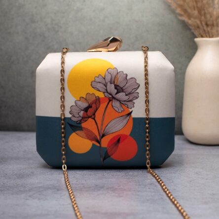 Beautiful artistic Floral print clutch handbag for women