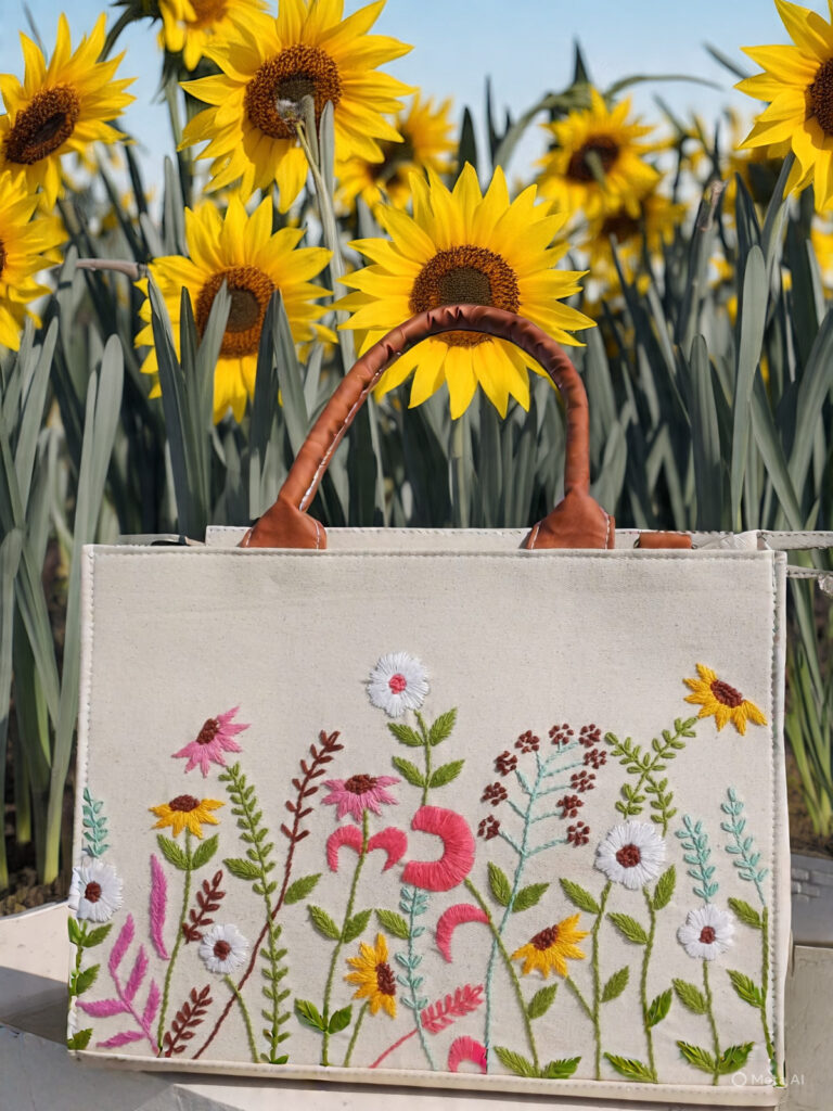 Embroidered tote bag