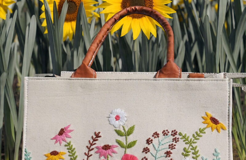 Embroidered tote bag