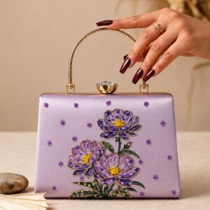 Beautiful Lavender Floral ladies Clutch by TheShowSha